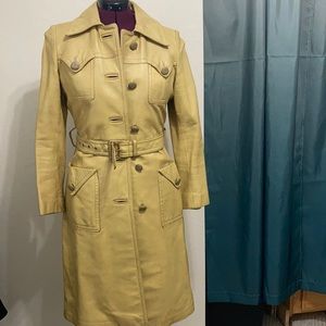 Vintage jeno de paris long leather jacket